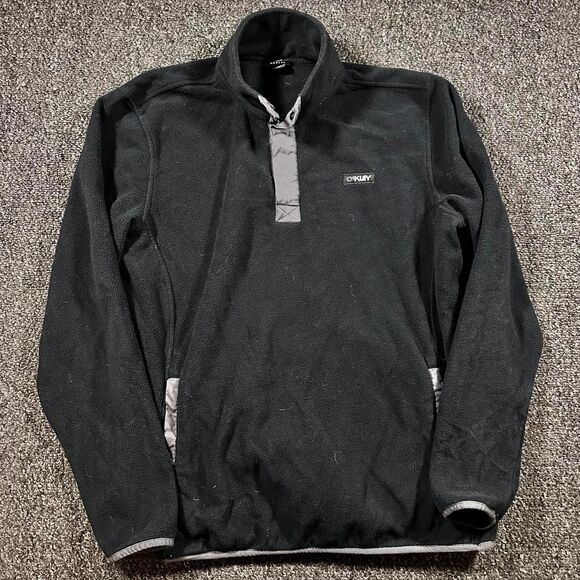 Oakley Other - Oakley Performance Fit Fleece Pullover Men’s XL Black Gray Outdoor Quarter Snap